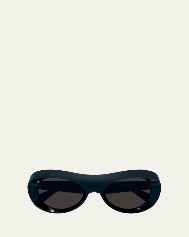 Beveled Acetate Oval Sunglasses